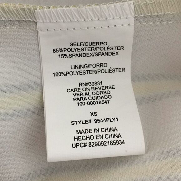XOXO New White Stretch Dress with Yellow Stripes - Picture 14 of 15